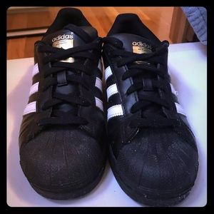 Authentic Adidas Superstar Black and Gold Sneaker